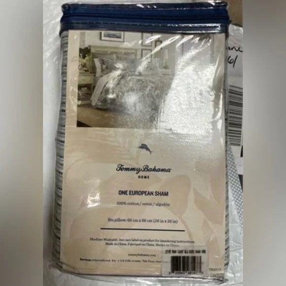 Tommy Bahama Raw Coast Blue Cotton Woven European Sham (set of 2) - Picture 2 of 3